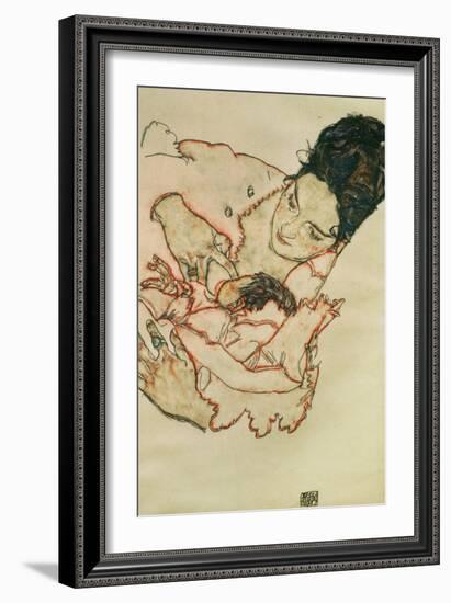 Nursing Mother (Stephanie Gruenwald) 1917-Egon Schiele-Framed Giclee Print