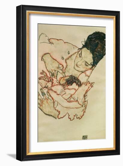 Nursing Mother (Stephanie Gruenwald) 1917-Egon Schiele-Framed Giclee Print