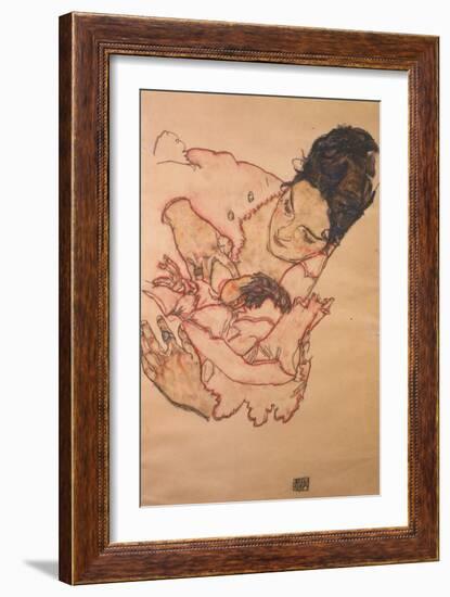 Nursing Mother (Stephanie Gruenwald), 1917-Egon Schiele-Framed Giclee Print