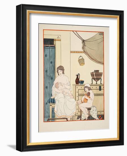 Nursing of Infants, Illustration from 'The Works of Hippocrates', 1934 (Colour Litho)-Joseph Kuhn-Regnier-Framed Giclee Print