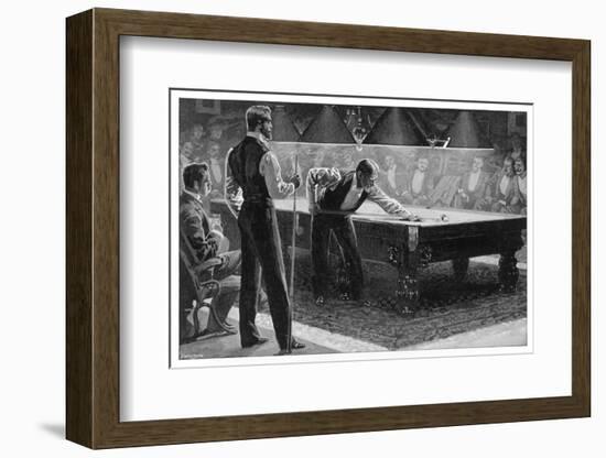 Nursing the Balls: Serious Game of Billiards-null-Framed Photographic Print