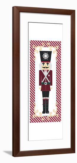 Nutcracker On Red Stripe I-Andi Metz-Framed Art Print