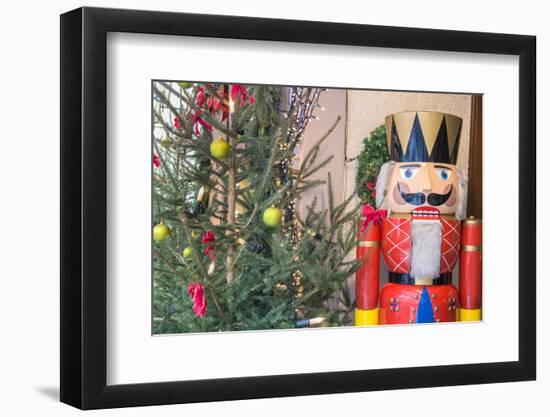 Nutcracker outside Kathe Wohlfahrt store, Rothenburg, Germany-Jim Engelbrecht-Framed Photographic Print