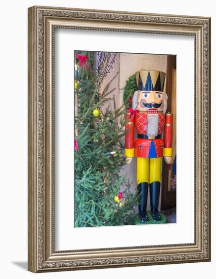 Nutcracker outside Kathe Wohlfahrt store, Rothenburg, Germany-Jim Engelbrecht-Framed Photographic Print