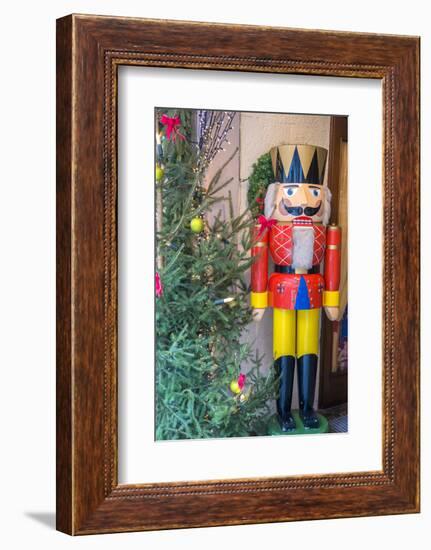 Nutcracker outside Kathe Wohlfahrt store, Rothenburg, Germany-Jim Engelbrecht-Framed Photographic Print