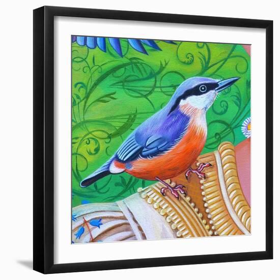 Nuthatch, 2016 (Oil on Canvas)-Jane Tattersfield-Framed Giclee Print