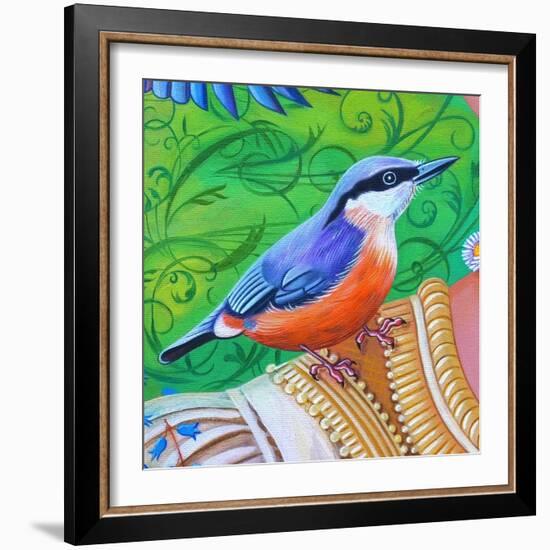 Nuthatch, 2016 (Oil on Canvas)-Jane Tattersfield-Framed Giclee Print