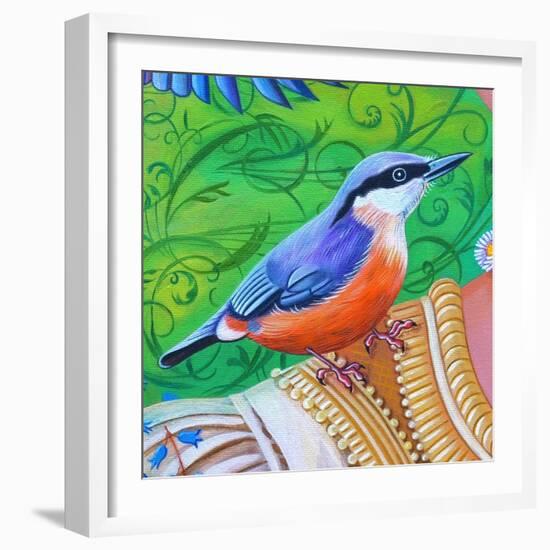 Nuthatch, 2016 (Oil on Canvas)-Jane Tattersfield-Framed Giclee Print