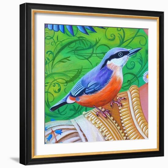 Nuthatch, 2016 (Oil on Canvas)-Jane Tattersfield-Framed Giclee Print