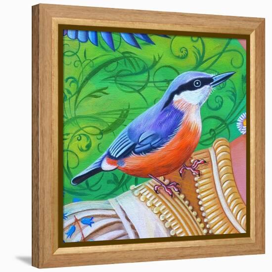 Nuthatch, 2016 (Oil on Canvas)-Jane Tattersfield-Framed Premier Image Canvas