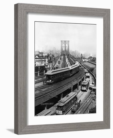 NY: Brooklyn Bridge, 1898-null-Framed Giclee Print