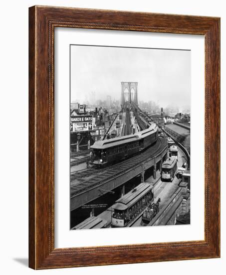 NY: Brooklyn Bridge, 1898-null-Framed Giclee Print