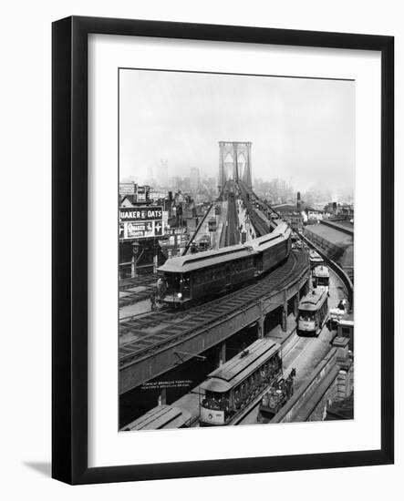 NY: Brooklyn Bridge, 1898-null-Framed Giclee Print