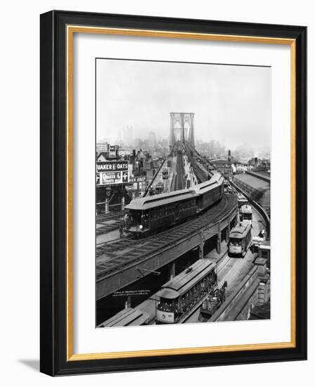 NY: Brooklyn Bridge, 1898-null-Framed Giclee Print