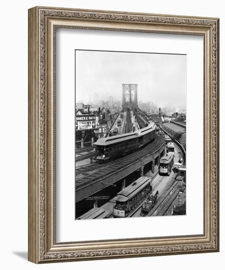 NY: Brooklyn Bridge, 1898-null-Framed Giclee Print