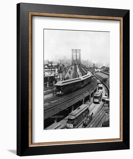 NY: Brooklyn Bridge, 1898-null-Framed Giclee Print