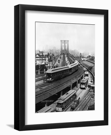 NY: Brooklyn Bridge, 1898-null-Framed Giclee Print