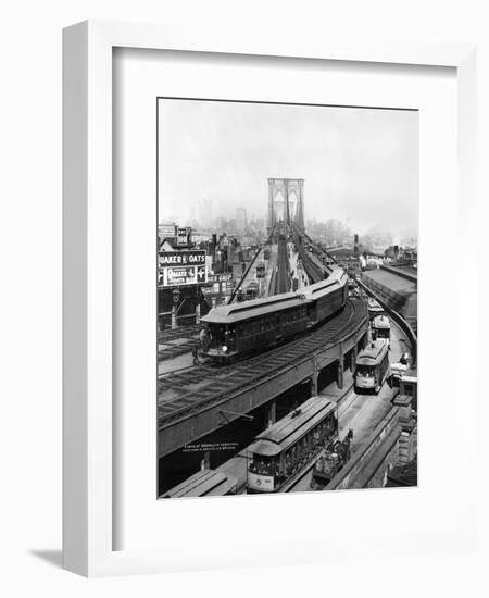 NY: Brooklyn Bridge, 1898-null-Framed Giclee Print