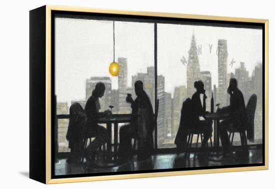 NY Café Conversation-Norman Wyatt Jr.-Framed Stretched Canvas