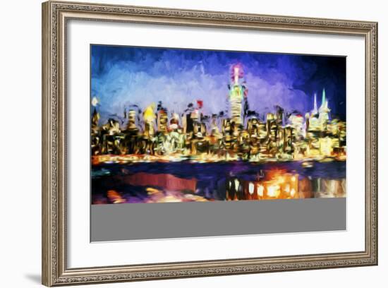 NY City Night I - In the Style of Oil Painting-Philippe Hugonnard-Framed Giclee Print