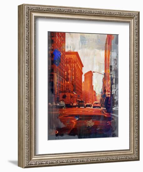 NY Downtown 14-Sven Pfrommer-Framed Art Print