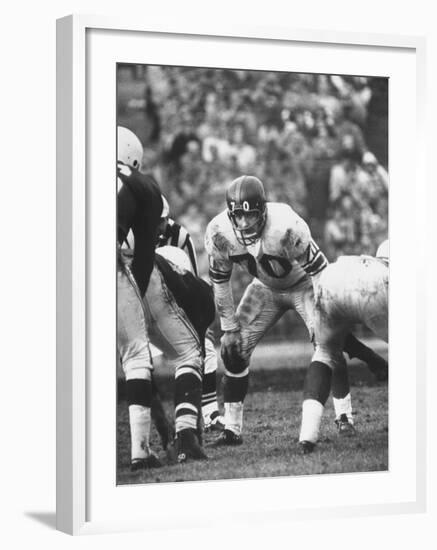 Ny Giants Player Sam Huff-null-Framed Premium Photographic Print