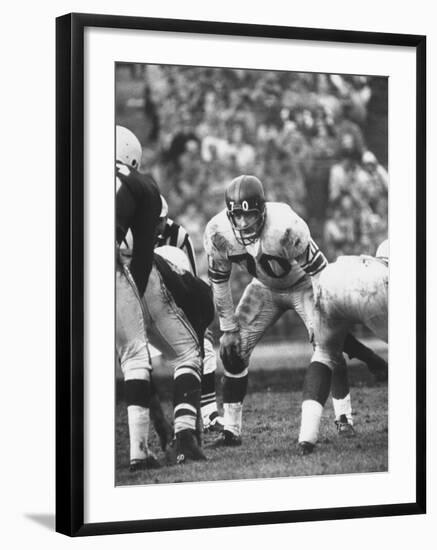 Ny Giants Player Sam Huff-null-Framed Premium Photographic Print