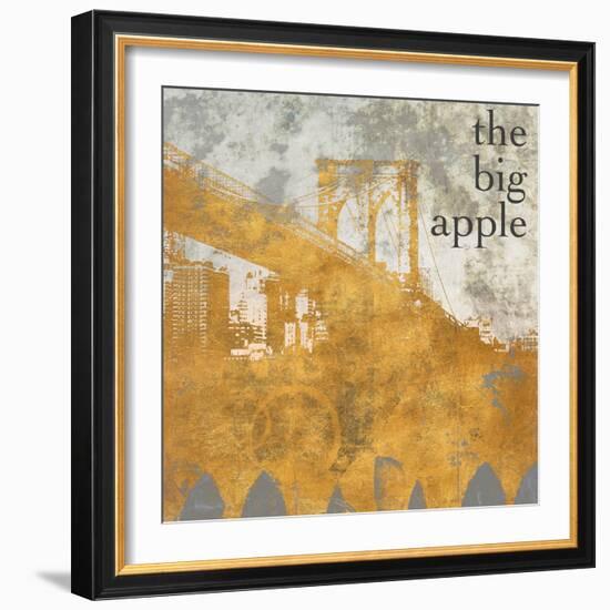 NY Gold Bridge at Dusk I-Dan Meneely-Framed Art Print