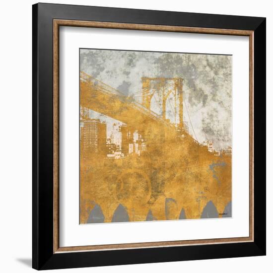 NY Gold Bridge at Dusk I-Dan Meneely-Framed Art Print