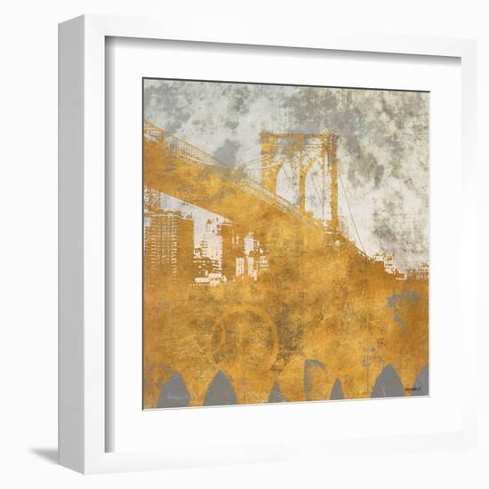 NY Gold Bridge at Dusk I-Dan Meneely-Framed Art Print