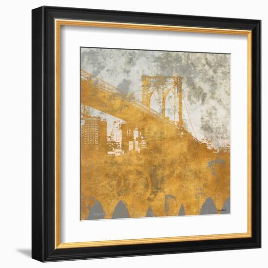 NY Gold Bridge at Dusk I-Dan Meneely-Framed Art Print