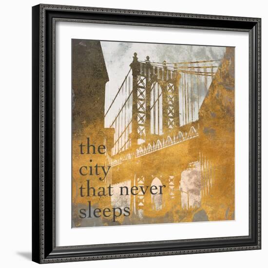 NY Gold Bridge at Dusk II-Dan Meneely-Framed Art Print