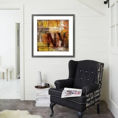 Ny Grunge Collage Letterset Premium Giclee Print Art Com