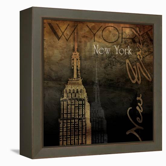 NY NY NY-Jace Grey-Framed Stretched Canvas