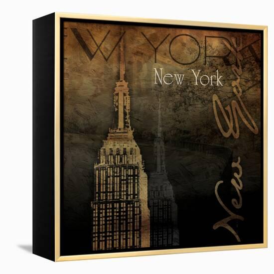 NY NY NY-Jace Grey-Framed Stretched Canvas