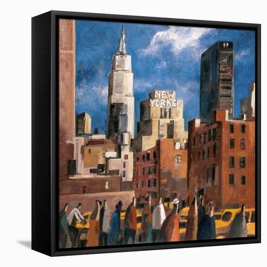 NY Streets-Didier Lourenco-Framed Stretched Canvas