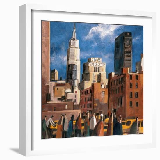 NY Streets-Didier Lourenco-Framed Premium Giclee Print