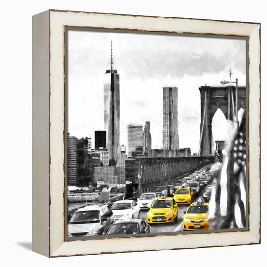 NY Taxis Bridge-Philippe Hugonnard-Framed Premier Image Canvas