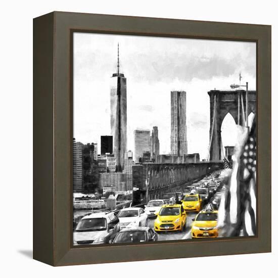 NY Taxis Bridge-Philippe Hugonnard-Framed Premier Image Canvas