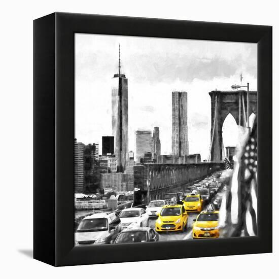 NY Taxis Bridge-Philippe Hugonnard-Framed Premier Image Canvas