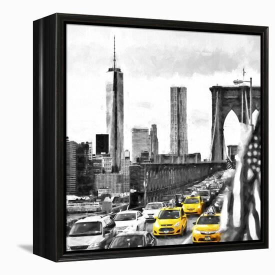 NY Taxis Bridge-Philippe Hugonnard-Framed Premier Image Canvas