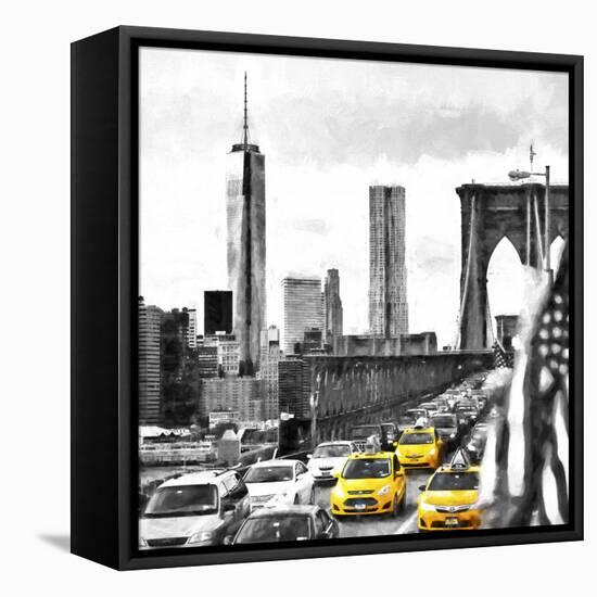 NY Taxis Bridge-Philippe Hugonnard-Framed Premier Image Canvas