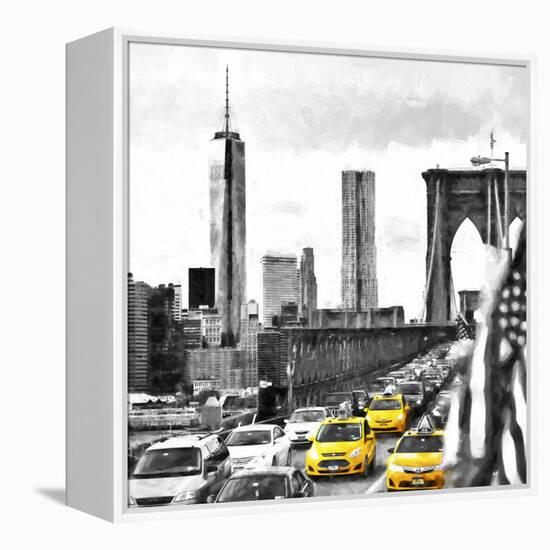 NY Taxis Bridge-Philippe Hugonnard-Framed Premier Image Canvas