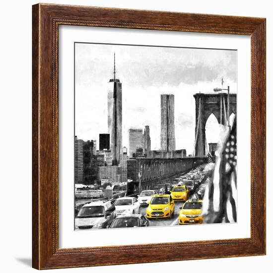 NY Taxis Bridge-Philippe Hugonnard-Framed Giclee Print