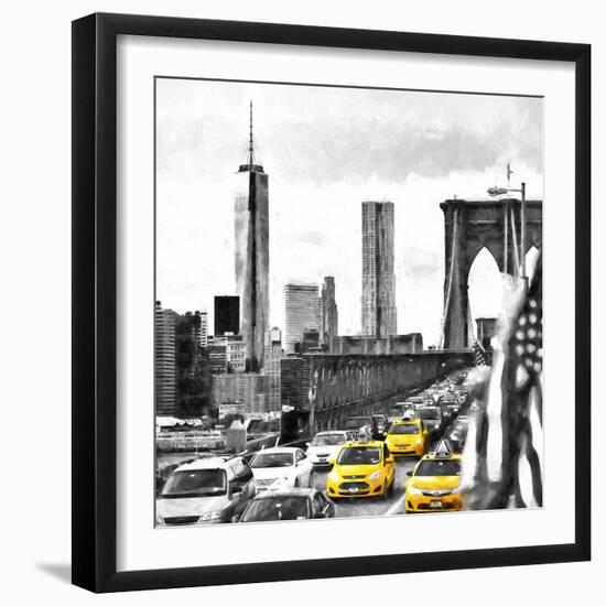 NY Taxis Bridge-Philippe Hugonnard-Framed Giclee Print