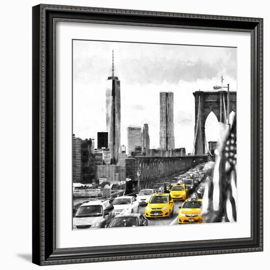 NY Taxis Bridge-Philippe Hugonnard-Framed Giclee Print