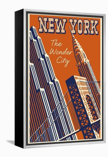 NY the Wonder City-null-Framed Premier Image Canvas