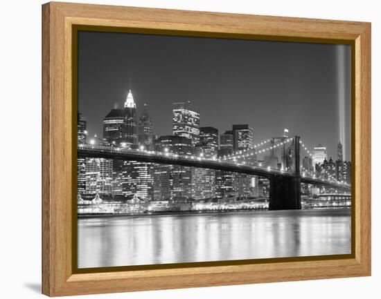 NY - Towers and Spot Lights-Jerry Driendl-Framed Premier Image Canvas