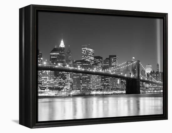 NY - Towers and Spot Lights-Jerry Driendl-Framed Premier Image Canvas