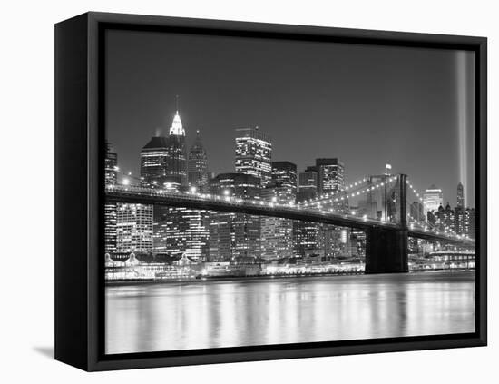NY - Towers and Spot Lights-Jerry Driendl-Framed Premier Image Canvas